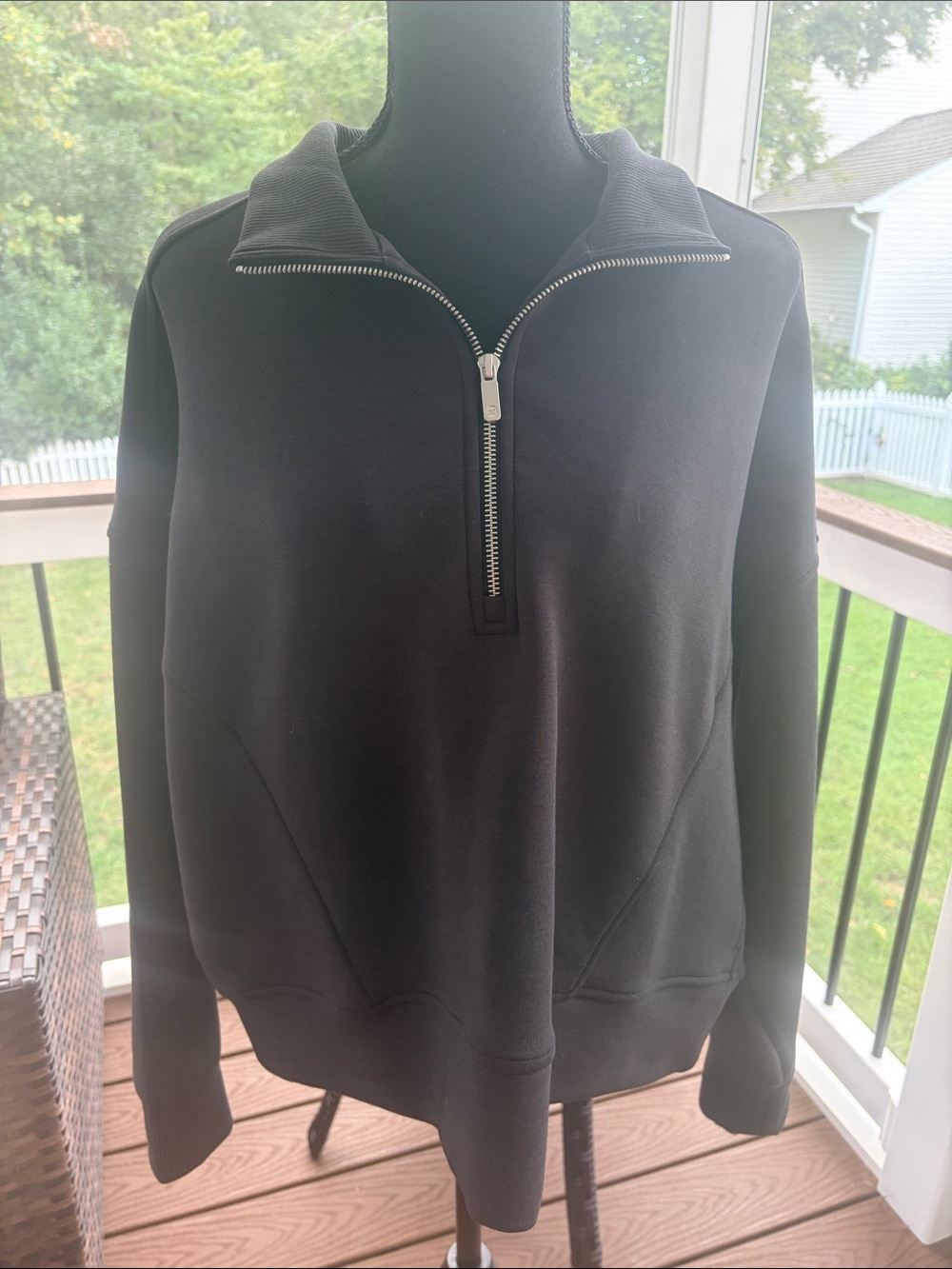 CALIA Black Quarter-Zip Pullover Sweater